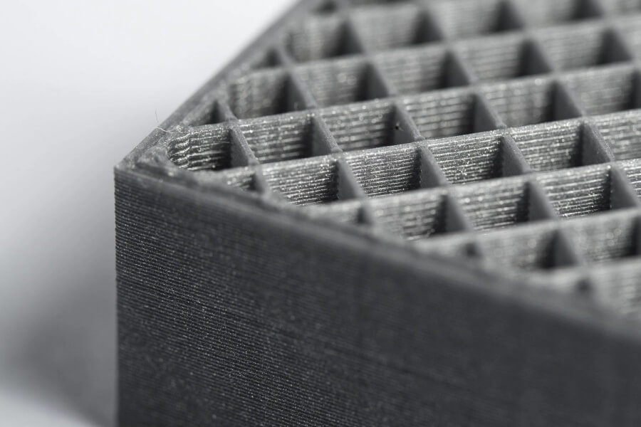 3D printed part cross-section walls and infill