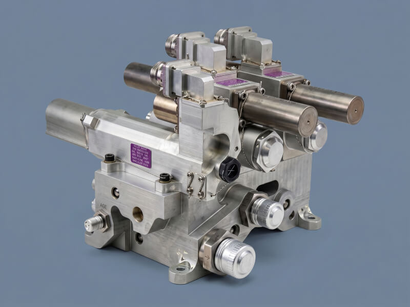 Complex 17-4 PH stainless steel hydraulic manifold assembly for aerospace