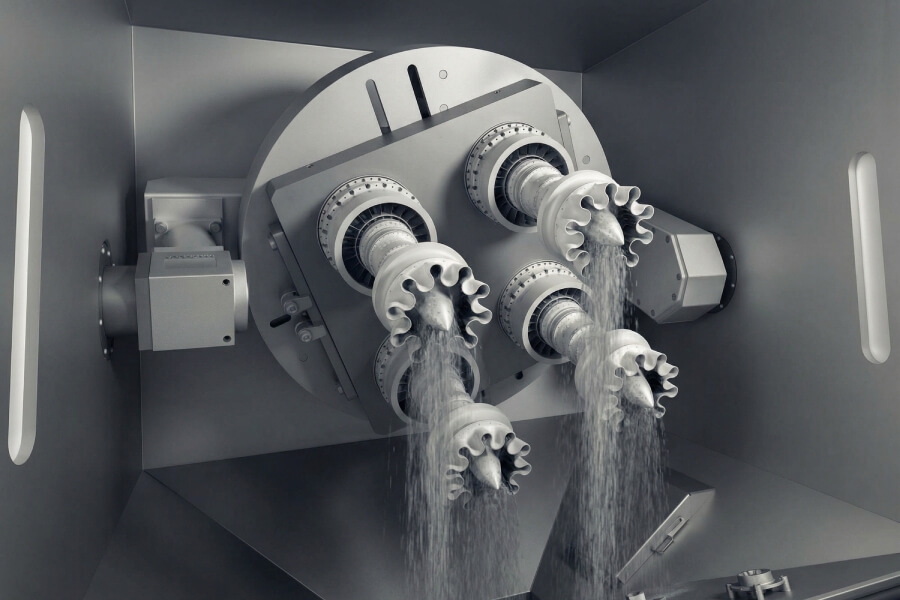 DMLS Printing Parts Powder Evacuation