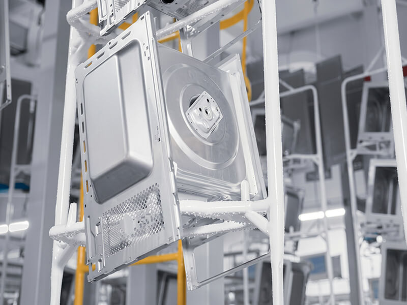 Medical-grade powder coating for diagnostic machine housings
