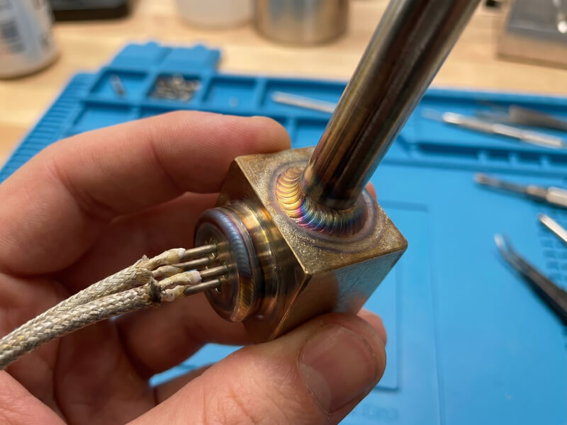 Precision TIG welding on brass assembly