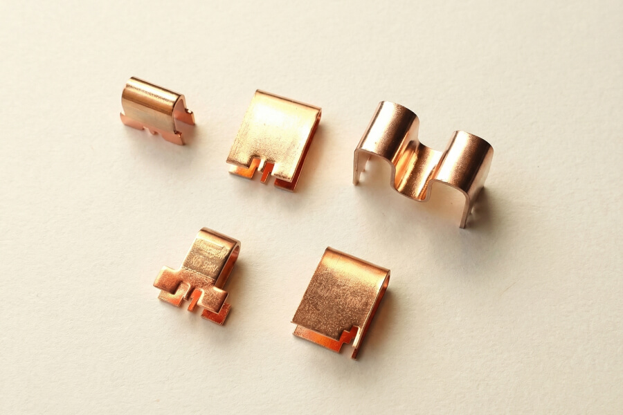 Precision copper electrical contacts and clips made by copper sheet metal fabrication