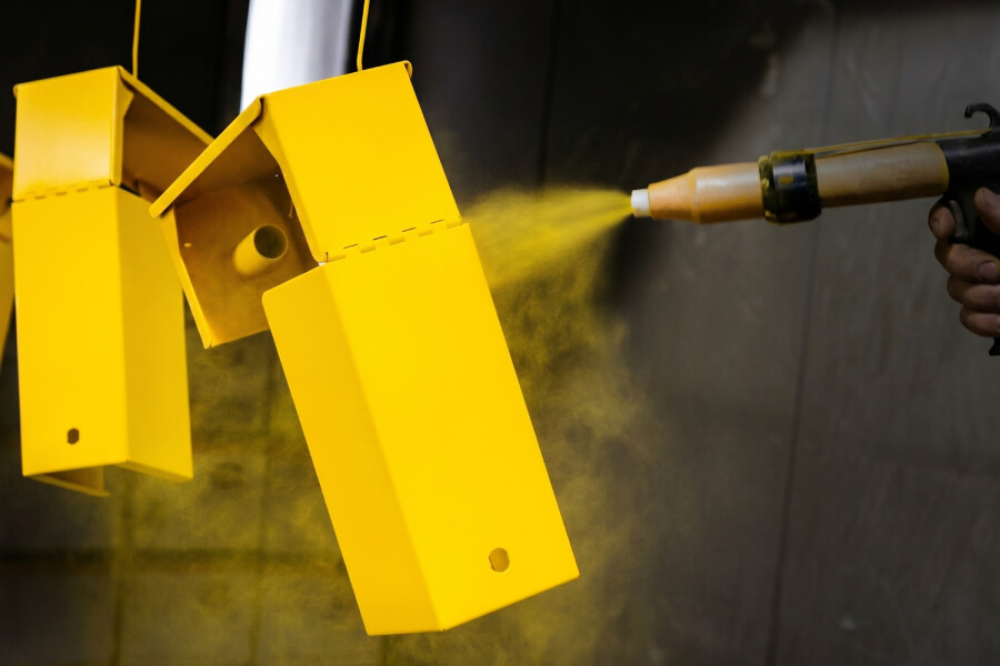 Yellow powder coating process