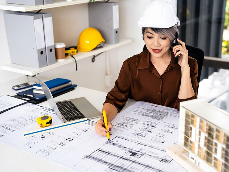 Engineer preparing louver shop drawings