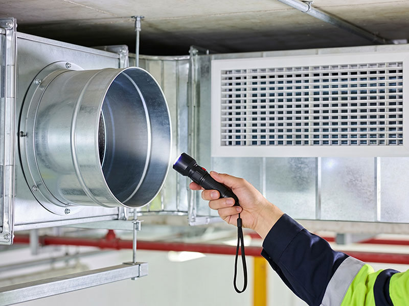 Final QA inspection of fabricated ductwork