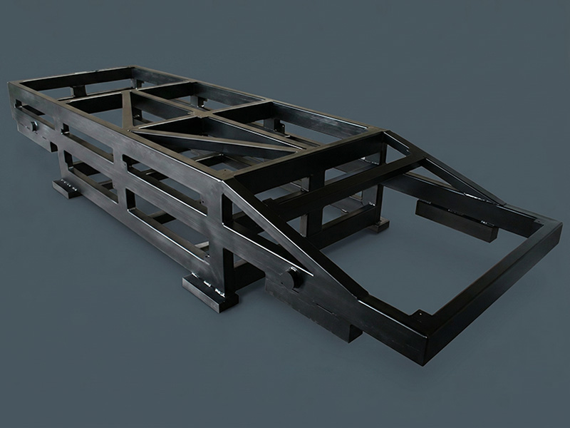 Heavy-duty welded steel chassis for high-payload AMRs