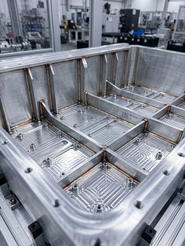 Machined battery tray interior