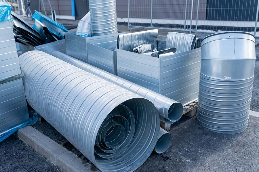 Rectangular and spiral round ductwork shapes