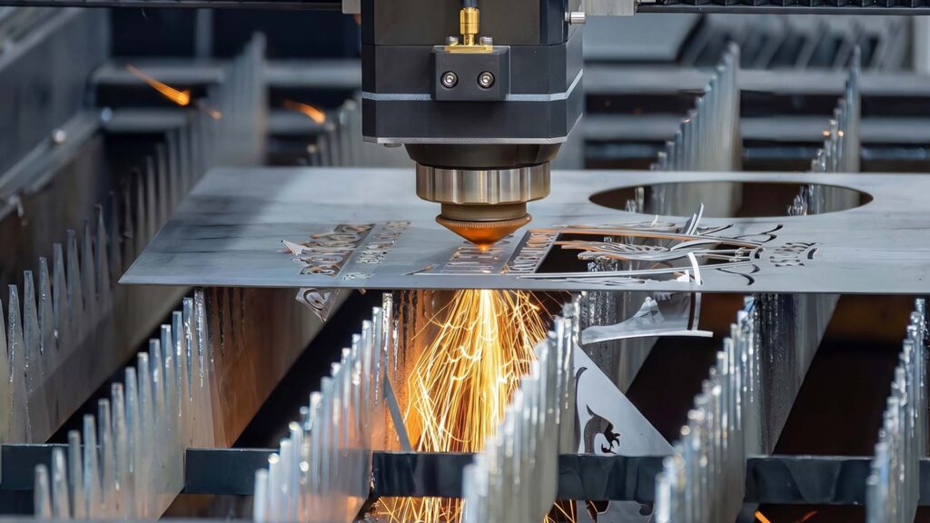 Řezání plochých plechů pomocí CNC vláknového laseru