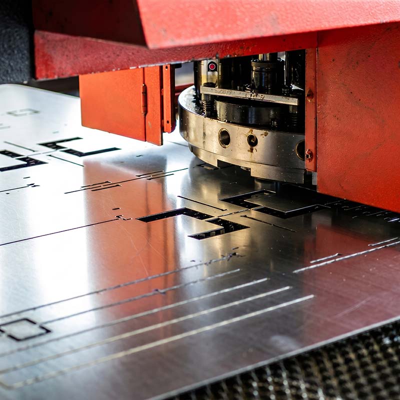 CNC punching process for pre-kitted traffic control enclosures