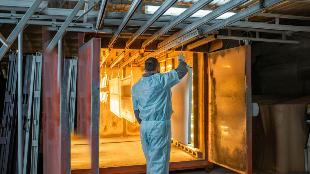 Measuring metal part temperature inside industrial powder coating oven