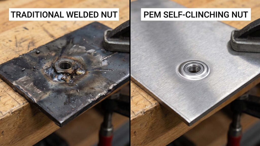 PEM versus weld nut surface