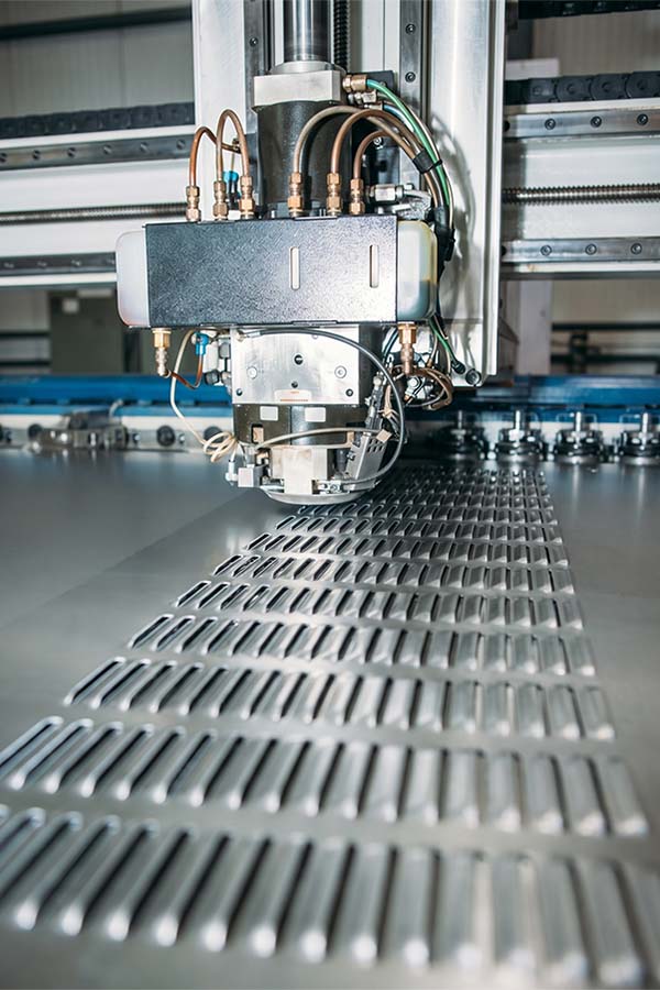 CNC punched metal louvers for solar battery enclosure