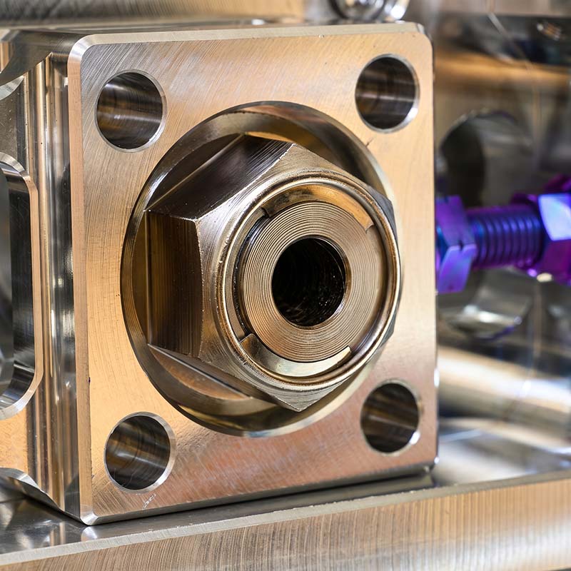 Chrome plated precision machined industrial metal block