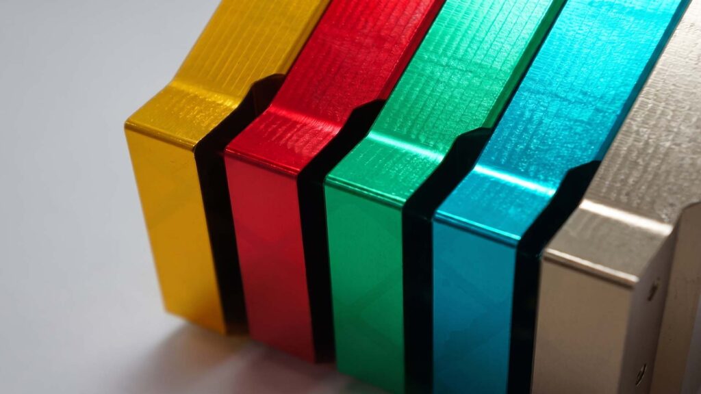 Colorful anodized aluminum sheet metal finish samples