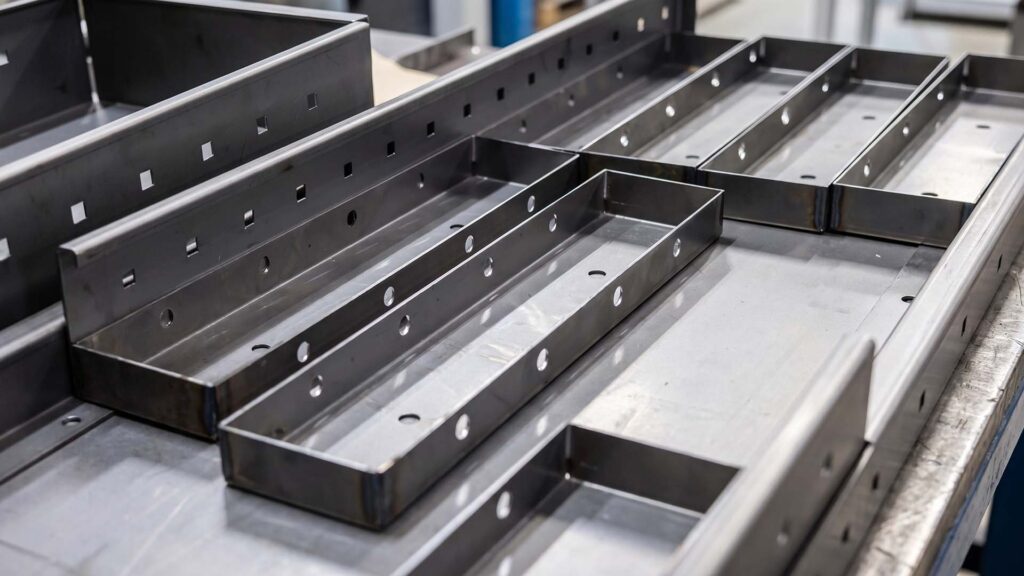 Complex precision sheet metal component with multiple holes