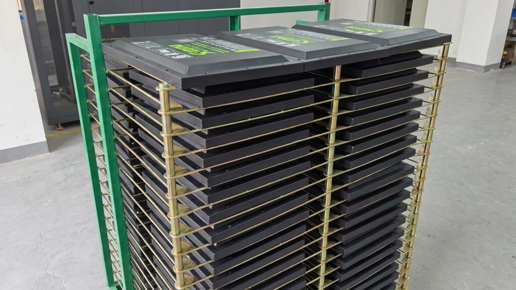 Densely stacked flat sheet metal for shipping