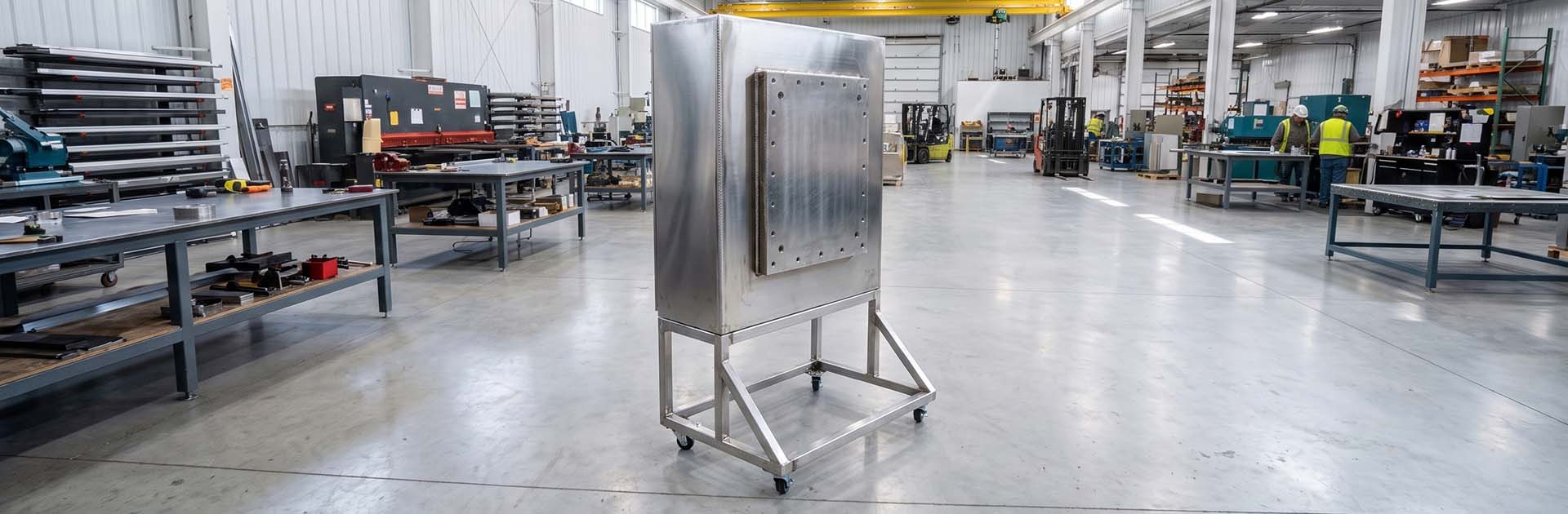 HMI enclosure with heavy-duty rear reinforcement plate