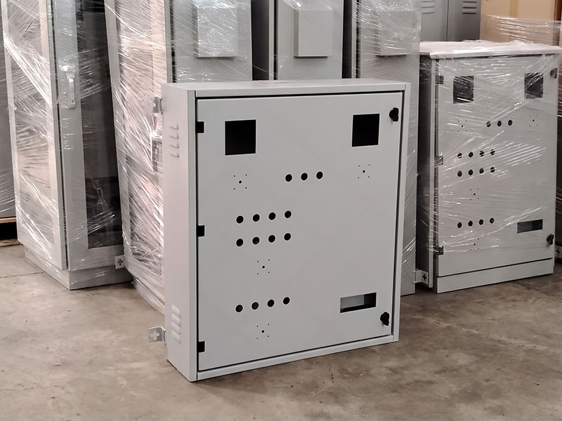 Precision punched conduit hubs on solar battery enclosure