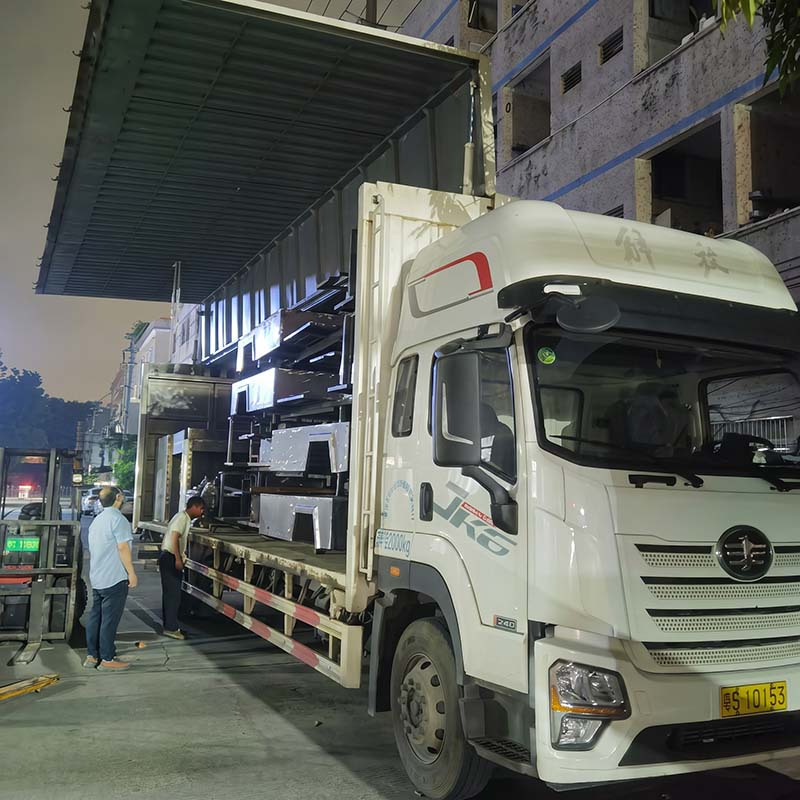 Truck being loaded with finished fabricated metal products