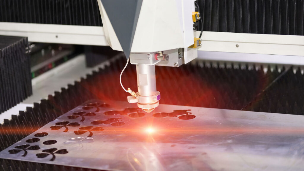 CNC laser cutting machine processing sheet metal