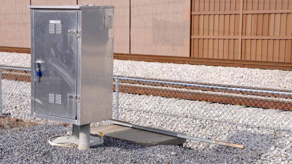 Custom sheet metal electronic enclosure used outdoors