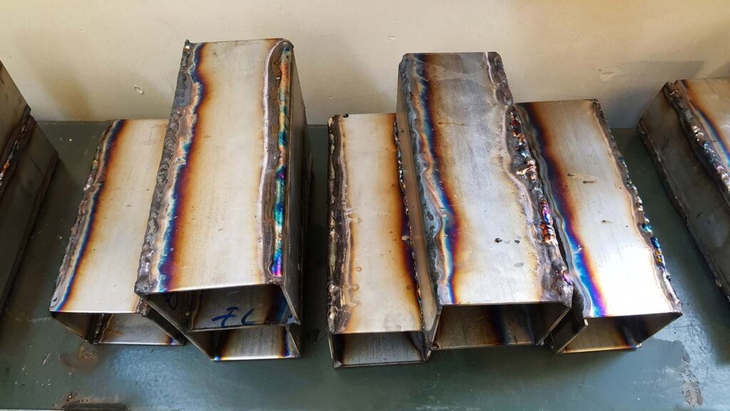 Heat tint scale on stainless steel welds