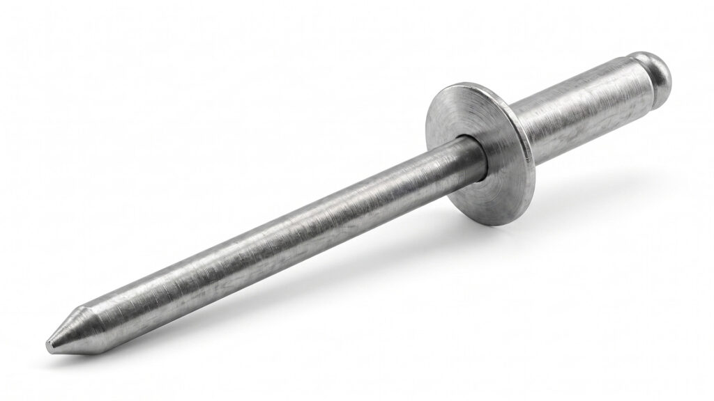 Macro view of a single blind rivet