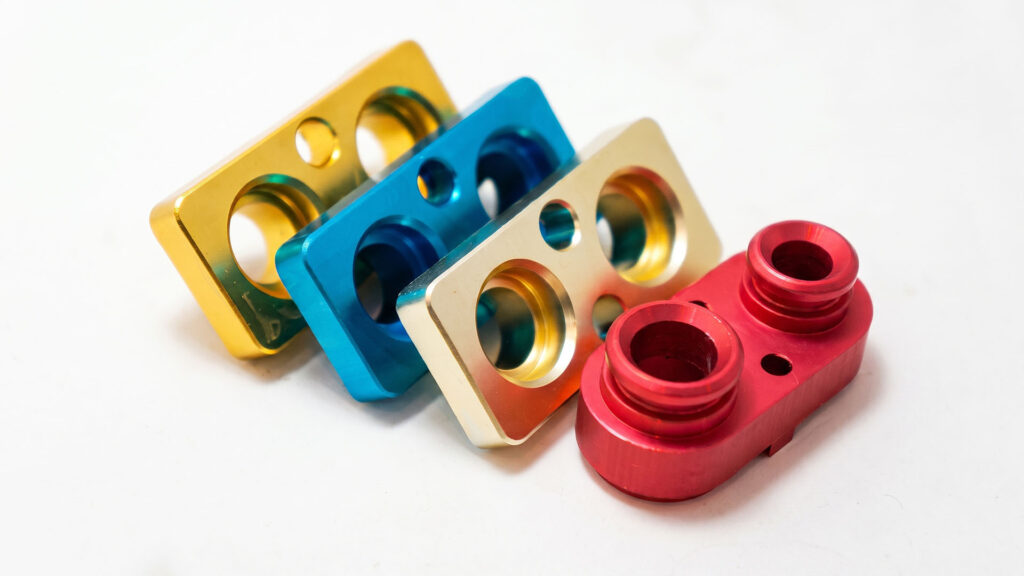 Precision CNC machined anodized aluminum parts with holes
