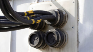 Waterproof cable glands on sheet metal enclosure