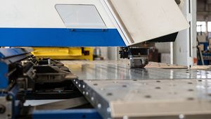 CNC punch press machine processing sheet metal