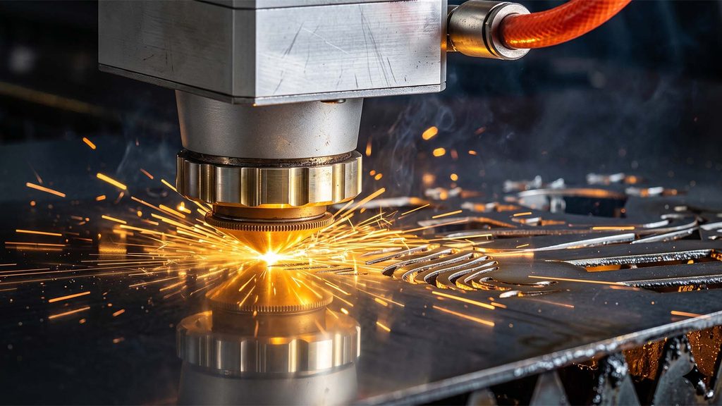 Fiber laser cutting nozzle slicing thick sheet metal